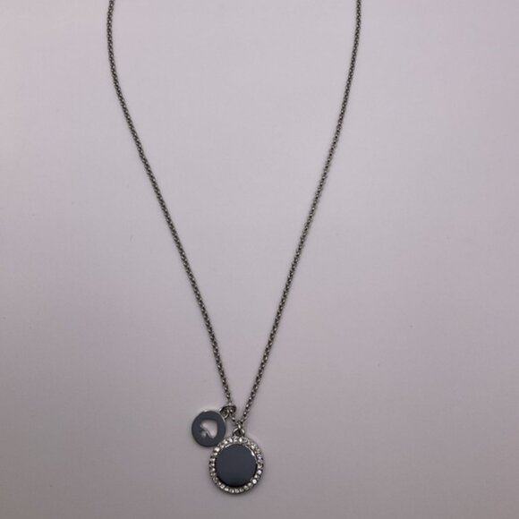 Kate Spade Spot the Spade Pave Charm Necklace Silver NEW Women's Jewelry Gift - Picture 6 of 7
